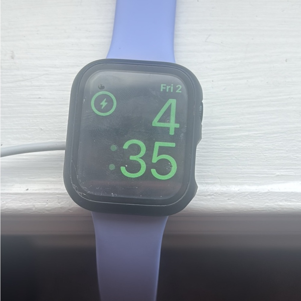 Smartwatch with Black Case and Purple Band
